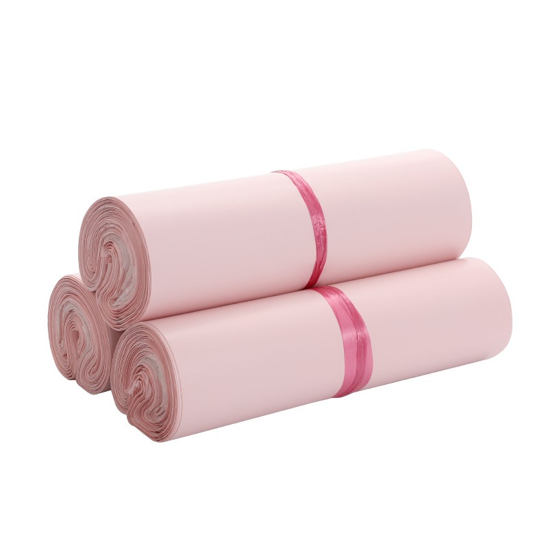 Túi Gói Hàng Siêu Dai, Bao Bì Nylon Dán Miệng - Cuộn Niêm Phong 1Kg Có Lớp Keo Dán Màu Hồng