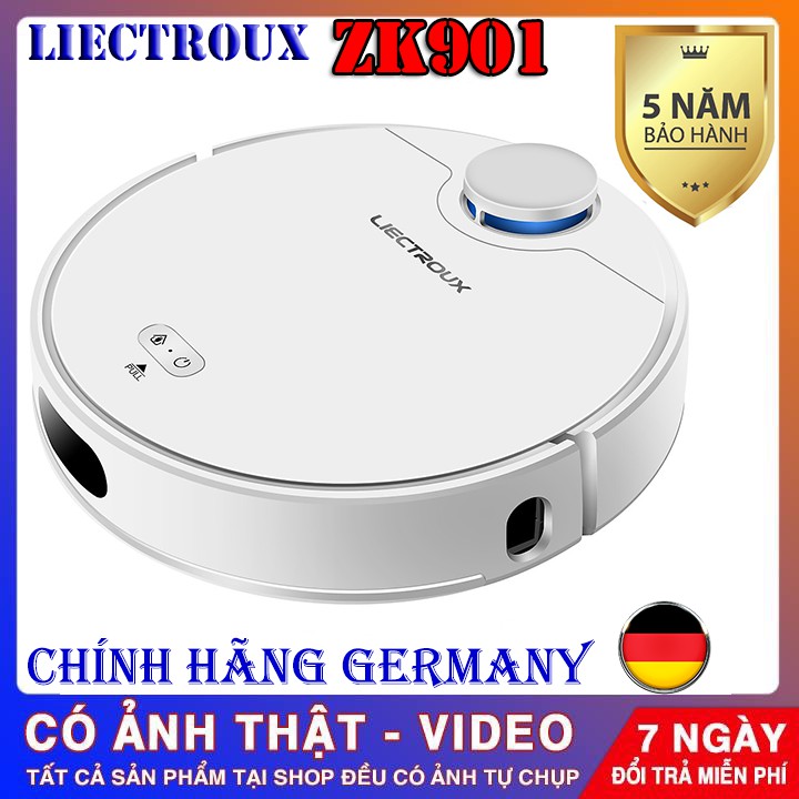 (Bảo Hành 5 Năm)Robot hút bụi,lau nhà thông minh Liectroux ZK901 - Thương hiệu Đức-tự động lau chùi,dọn dẹp, tự động sạc