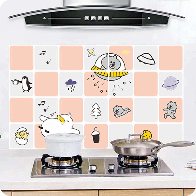 Nhãn dán hình thú cưng dễ thương chống dầu chịu nhiệt cao 45x75cm
