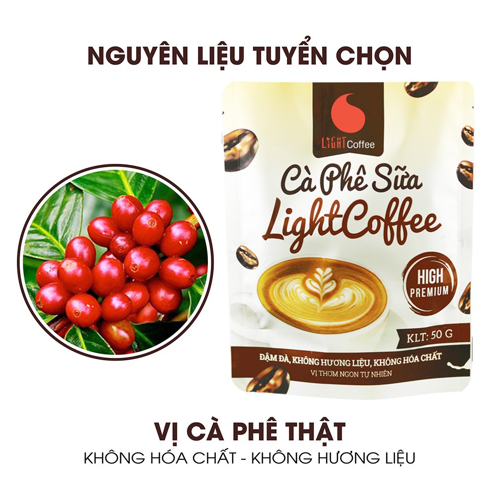 Cà phê sữa hòa tan 3in1 - Light Coffee vị đậm đà - không hương liệu 50g | BigBuy360 - bigbuy360.vn