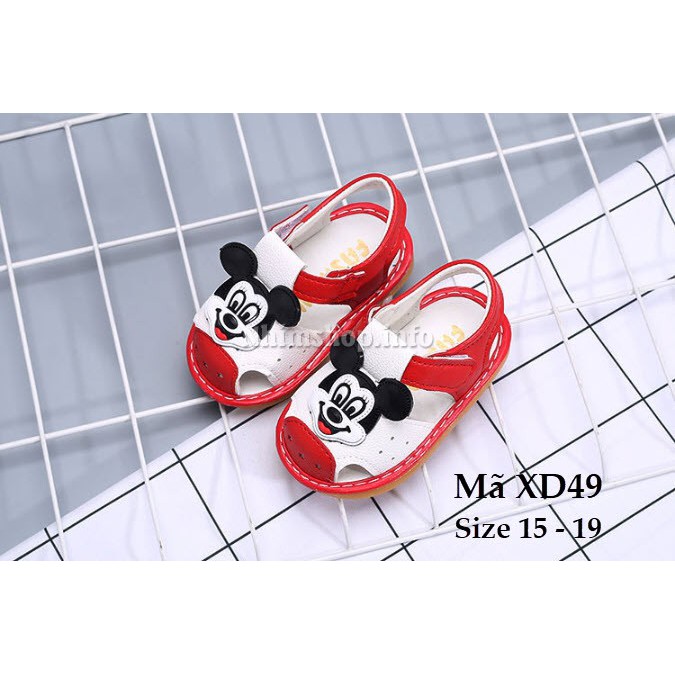 Giày tập đi cho bé có còi chíp chíp họa tiết Mickey ngộ nghĩnh XD49