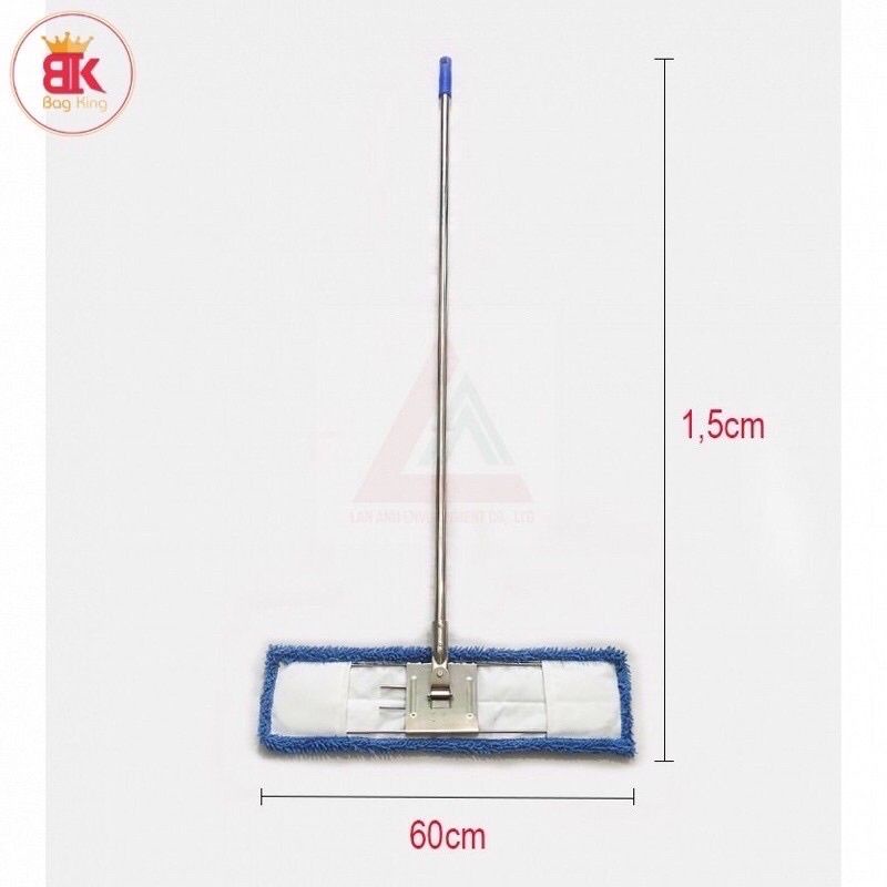 Chổi lau nhà công nghiệp inox size 45cm, 60cm chính hãng