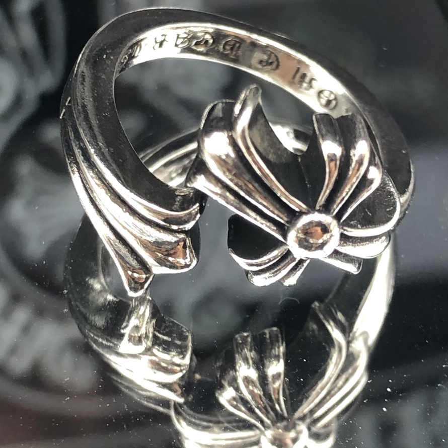 Nhẫn Chrome Heart Nam Nữ Bạc 925 Hình Thánh Giá Uốn Vòng LeCo