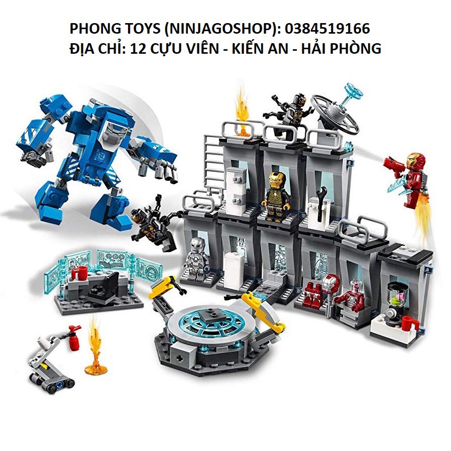 Lắp ráp xếp hình siêu anh hùng xs4017: Phòng Chứa Giáp Của Người sắt Iron Man