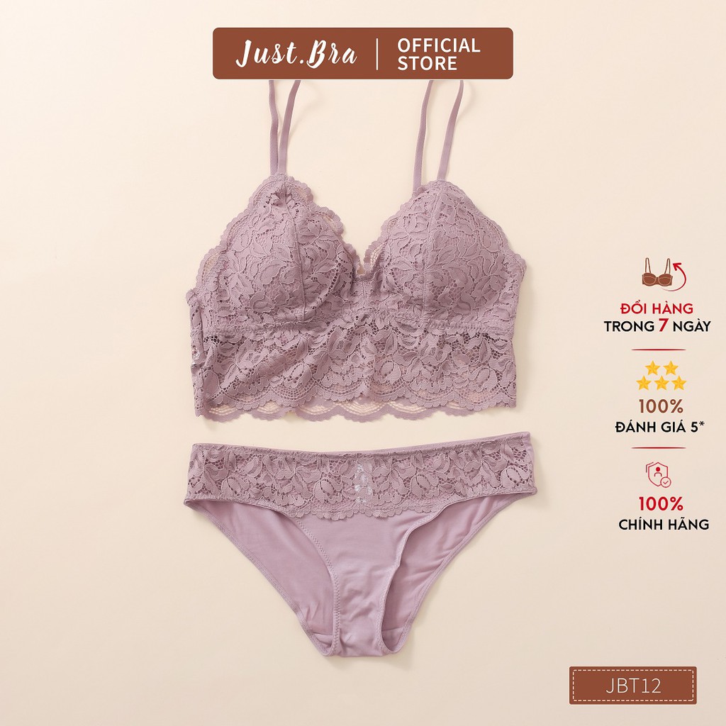 Set đồ lót Just Bra sự kết hợp giữa ren mềm mịn và cotton thoáng mát JBT12