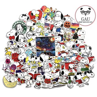 62 Sticker “Chú Chó Snoopy” chống nước, chống thấm. Dán vào hành lý, xe máy, máy tính xách tay v.v.