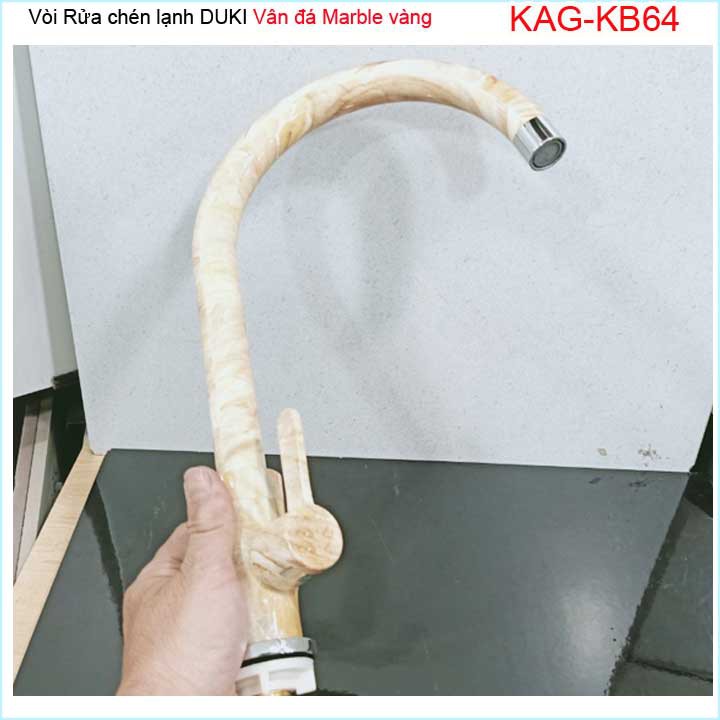 Vòi chậu rửa vân đá marble Duki KAG-KB64, vòi lạnh marble thủ công cao cấp cao