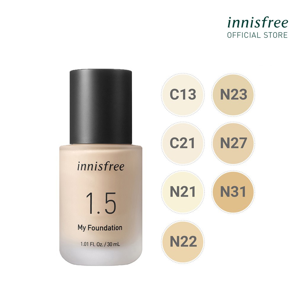 (Phiên bản mới) Kem nền trang điểm innisfree My Foundation 1.5 30ml