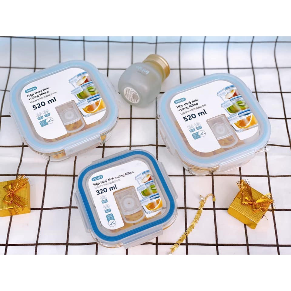Set 3 hộp thủy tinh tròn inochi (400ml-620ml-950ml) (tiêu chuẩn Nhật Bản) (tiêu chuẩn Nhật Bản)