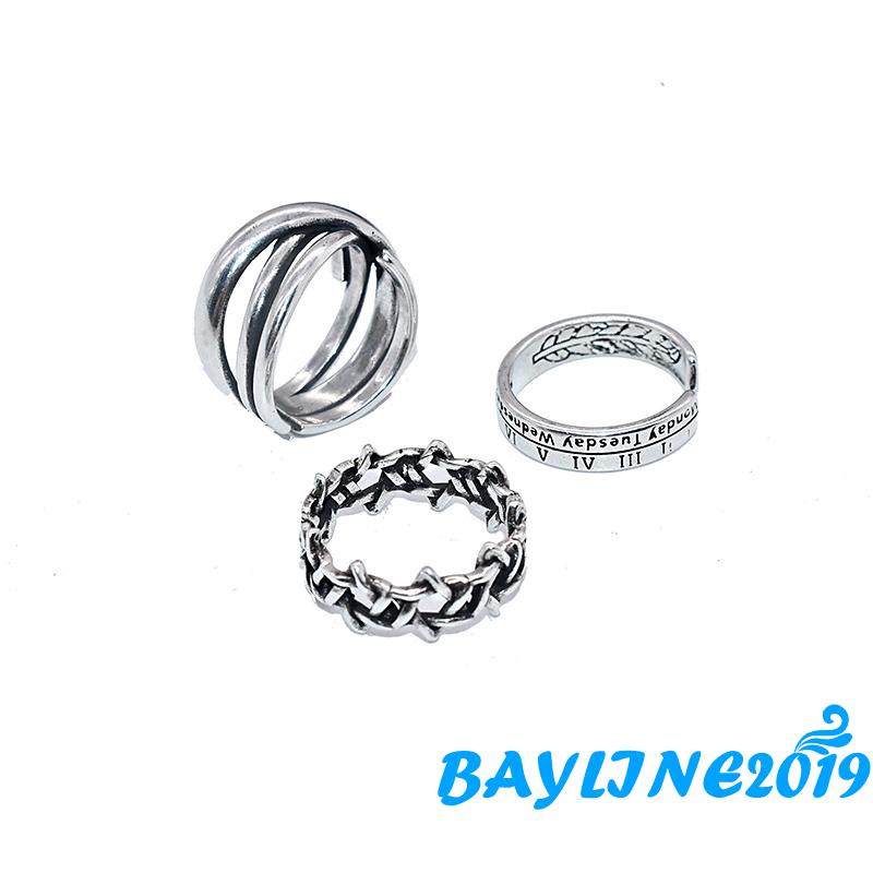 Bộ nhẫn bạc thiết kế sáng tạo thời trang cho nam và nữ