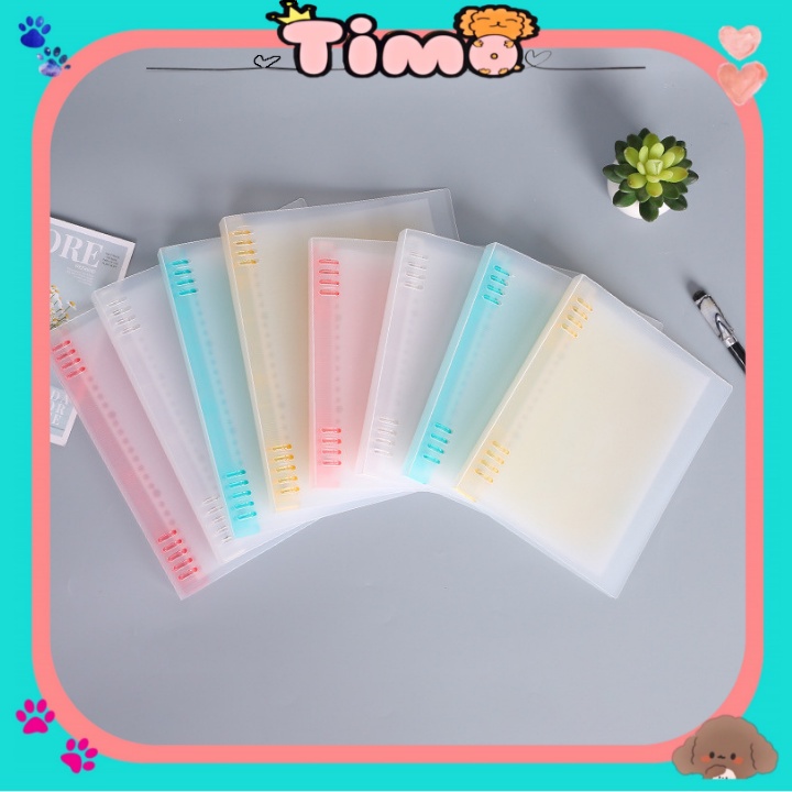 Bìa Sổ Còng A4 A5 B5 Binder Nhiều Màu Trong Suốt Ruột Giấy Refill Dụng Cụ Bullet Journal Timo VPBL2