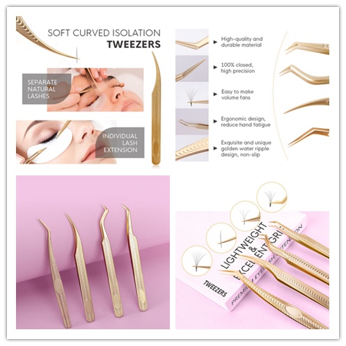 Nhíp Gắp Lông Mi Giả Cong Dài Bằng Thép Không Gỉ