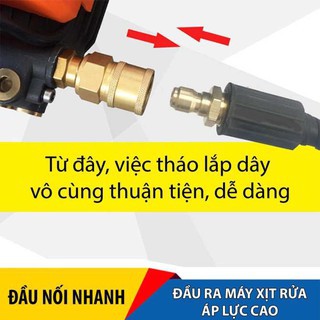 Bộ khớp nối nhanh đầu ra cho máy rửa xe áp lực cao, máy xịt rửa cao áp, máy rửa xe gia đình (chống xoắn dây 22mm)