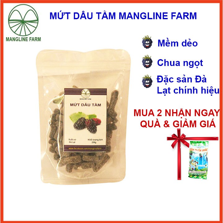 Mứt dâu tằm Mangline Farm 100g Đặc Sản Đà Lạt, đồ ăn vặt ngon ngọt mềm dẻo ăn là ghiền