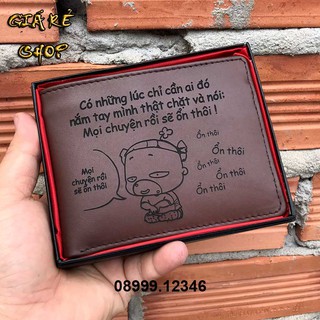 [RẺ NHẤT] Ví Da Bò 100% Khắc Tên Hình Theo Yêu Cầu