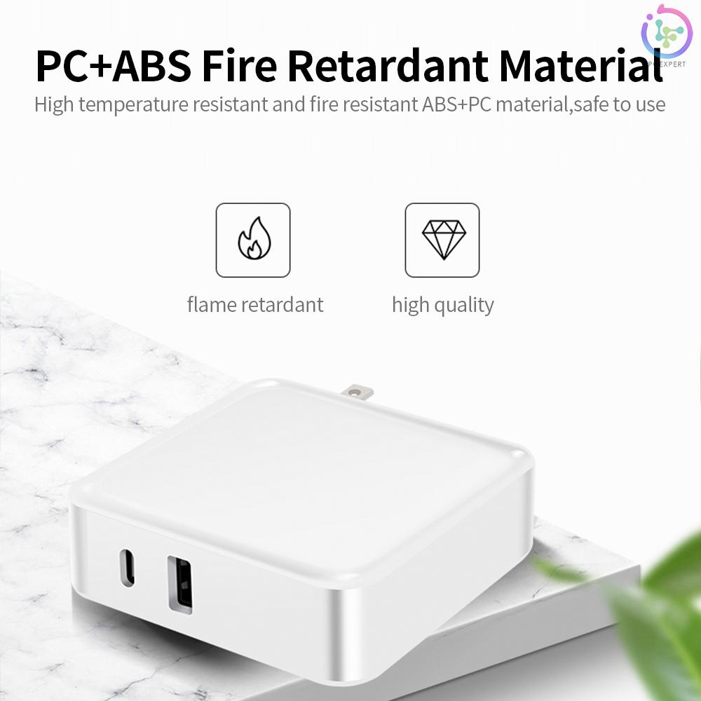 WLX-i9 2 Port USB+Type-C Charger 87W PD+QC3.0 Quick Charge Portable Adapter Charger Head for Tablet/Phone US Plug