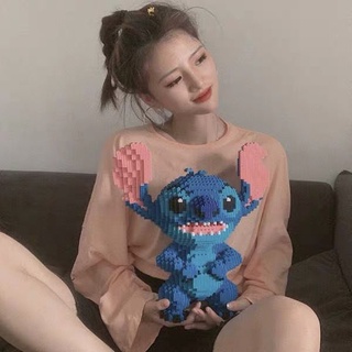Đồ chơi lắp ráp ba chiều hình nhân vật stitch/ pikachu/ mario mảnh ghép siêu nhỏ