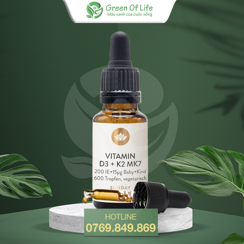 Vitamin D3K2 MK7 Sunday 20ml cho bé Đức