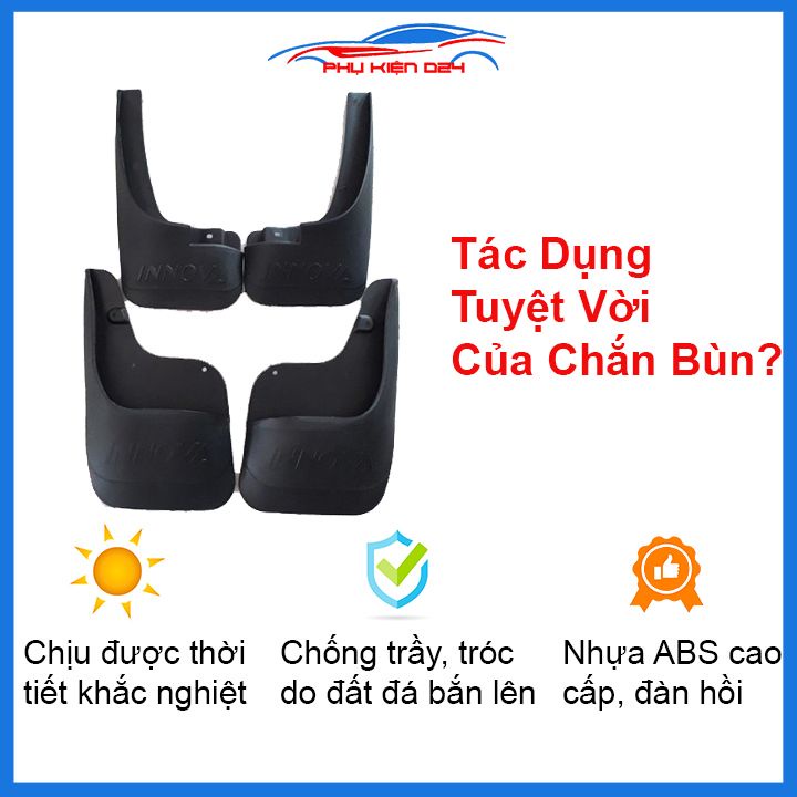 Bộ 4 chắn bùn chuẩn cho xe Innova 2008-2009-2010-2011