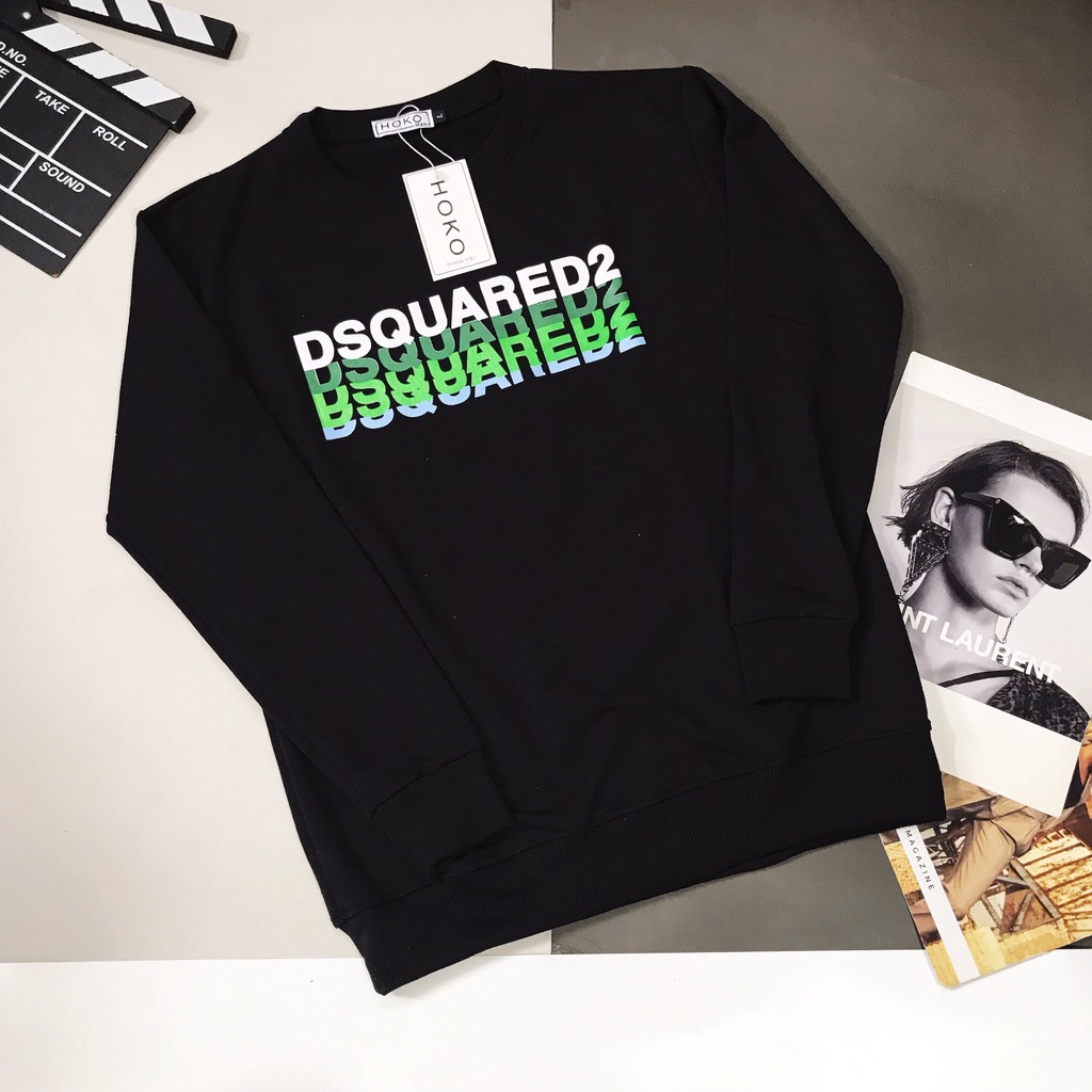 Áo Sweater Nam Nữ In Họa Tiết, Áo Thun Nam Dài Tay Chất Nỉ In Chữ DsQuareVải Mềm Mịn Giữ Ấm Co Giãn Tốt 2 Màu Trắng, Đen | BigBuy360 - bigbuy360.vn