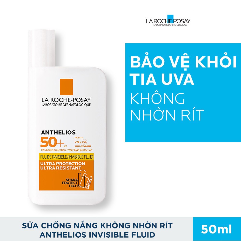 [MẪU MỚI 2021] Kem chống nắng dạng sữa lỏng nhẹ không nhờn rít La Roche-Posay Anthelios Invisible Fluid SPF 50+ 50ml | BigBuy360 - bigbuy360.vn