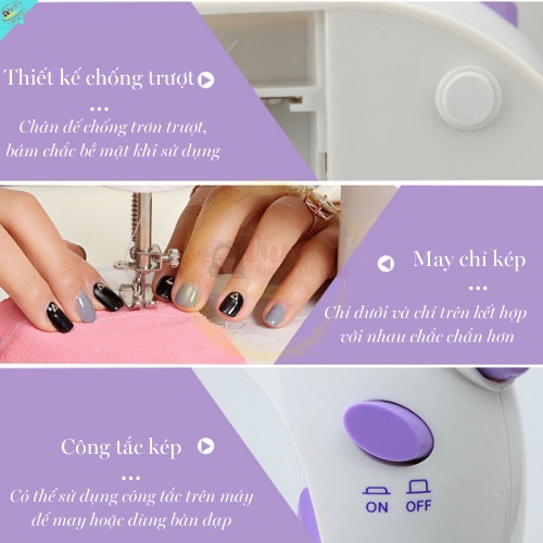Máy May Mini Gia Đình Máy Khâu Mini Cầm Tay Có Vắt Sổ Gia Dụng Đa Năng Tiện Lợi Dunsu