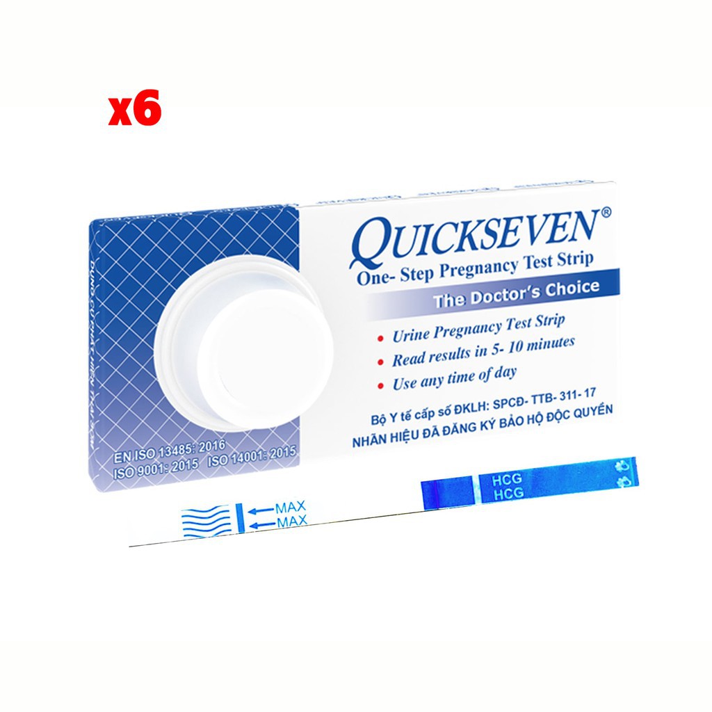 Que thử thai Quickseven phát hiện thai sớm - nhanh chóng - đơn giản - chính xác - Combo 6 que