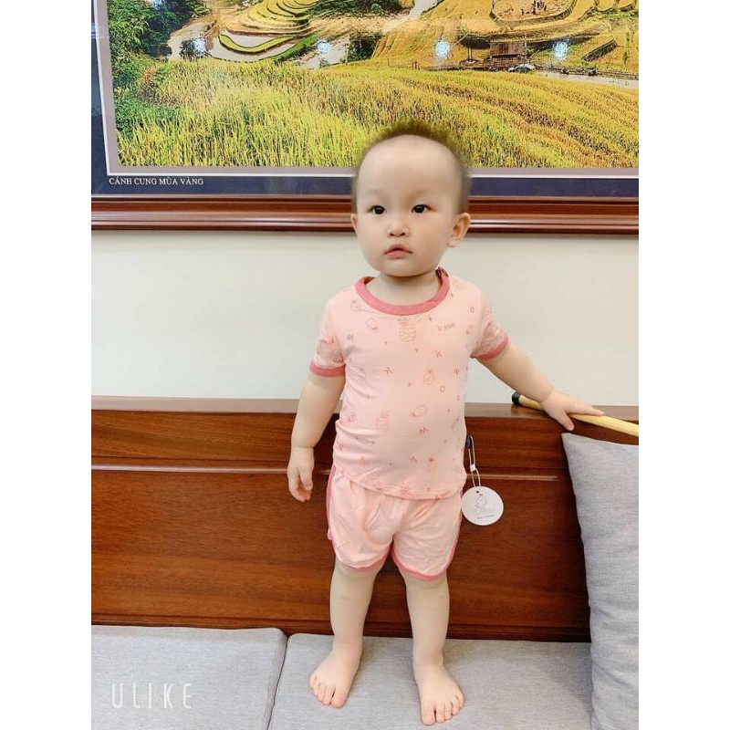 BỘ CỘC TAY THUN LẠNH KWOO CHUẨN IN QUẢ DỨA CHO BÉ 7-17 KG.