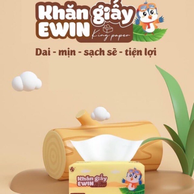 Gói 300 tờ giấy ăn Gấu trúc Sipiao siêu dai 45 6