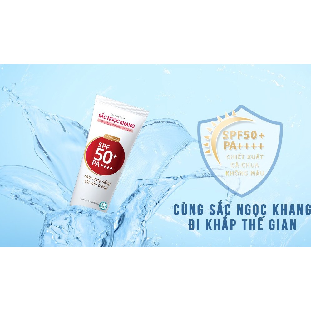 Combo 3 Tuýp Kem chống nắng Sắc Ngọc Khang 50g/ tuýp SPF 50 PA++++ dùng được cho mọi loại da.