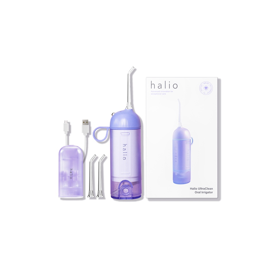 Combo Máy Tăm Nước Cầm Tay Halio UltraClean Oral Irrigator và Sét 4 Đầu Halio - Hàng Chính Hãng