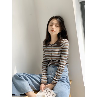 Áo len tăm mịn kẻ cổ đức LEN55 1994closet