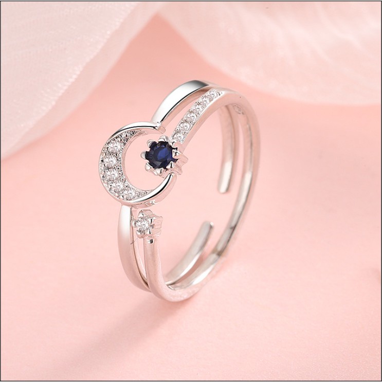 Nhẫn Bạc Trăng Sao Nữ