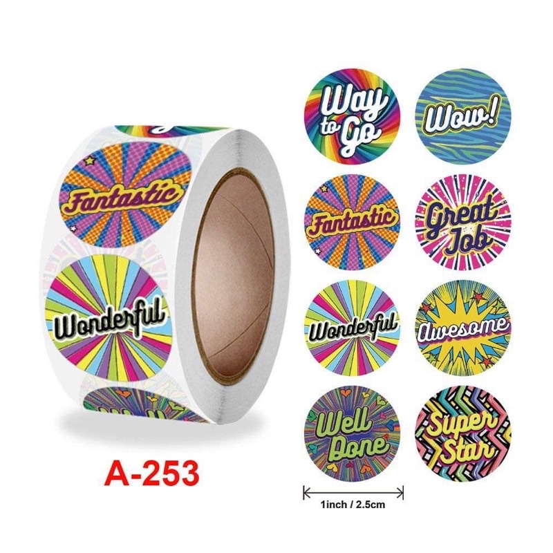Stickers cuộn 500 hình ngộ nghĩnh cho học sinh và giáo viên