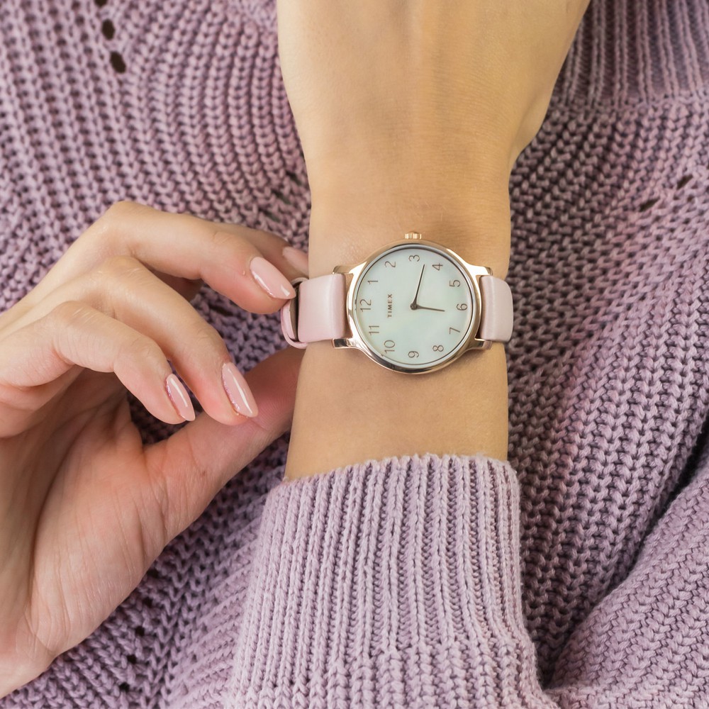 Đồng hồ Nữ Timex Classic Metropolitan 34mm - TW2T35900 - TW2T36100 Dây Da - Chính Hãng