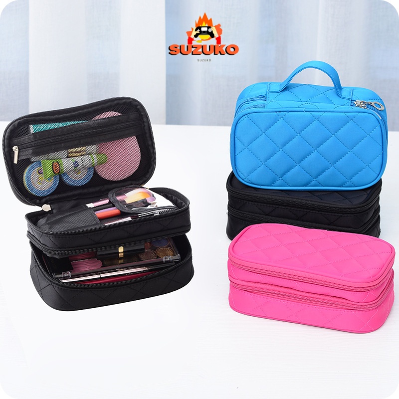 Túi đựng mỹ phẩm, đồ trang điểm Hàn Quốc cao cấp du lịch có ngăn size lớn có lớp nylon hai lớp chống thấm nước TD1