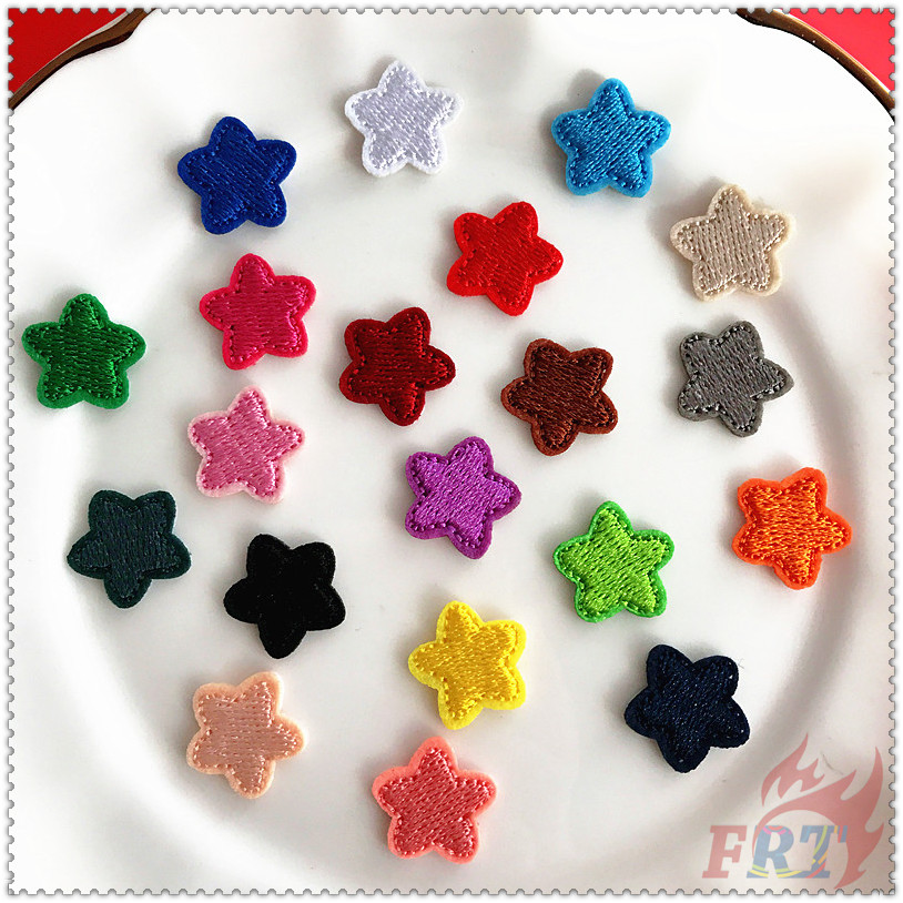 Miếng vá ủi thêu trang trí thủ công nhiều màu sắc hình ngôi sao năm cánh mini