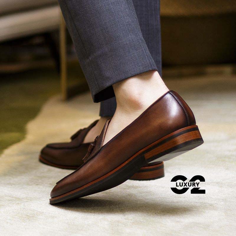 Giày lười nam Luxury dáng Loafer Shoes BL021-18 giày nam công sở chất liệu da bò thật nhiều size