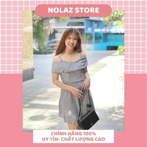 Đầm Váy 2 Dây Trễ Vai Kẻ Caro Chất Cát Mi Sa Lên Dáng Siêu Yêu Giá Rẻ 334