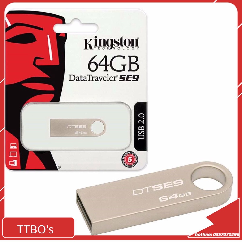 USB Kingston 4GB 8GB 16GB 32GB 64Gb thiết kế nhỏ gọn vỏ kim loại chống nước, vỏ nhựa giao ngẫu nhiên mẫu  TTBO's