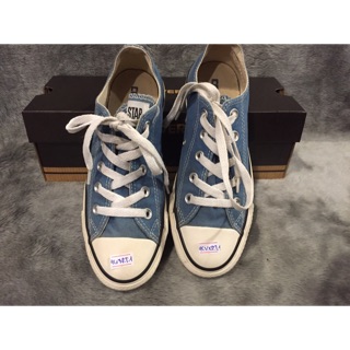 Giày converse cổ thấp màu xanh nhạt size 37