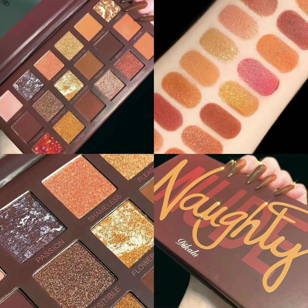 Bảng Mắt Dikalu 18 Ô Nhũ Lì Vỏ Nâu Naughty.