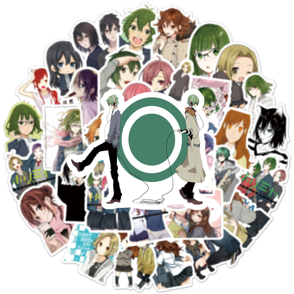 Y&P| Hình Dán Chống Nước Horimiya Nhật Bản Anime Mũ Bảo Hiểm Máy Tính Xách Tay Hành Lý Dán Thiết Lập, 50 tờ