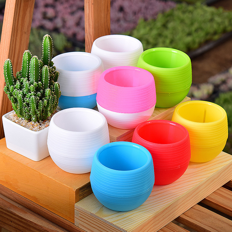 Chậu hoa nhỏ gọn mini dễ thương nhiều màu sắc 7x7cm