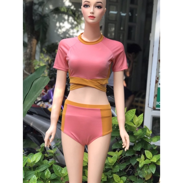 Bikini, Đồ Bơi Đi Biển Hai Mảnh  Phối  Màu Hàn Quốc ( Hàng có sẵn)
