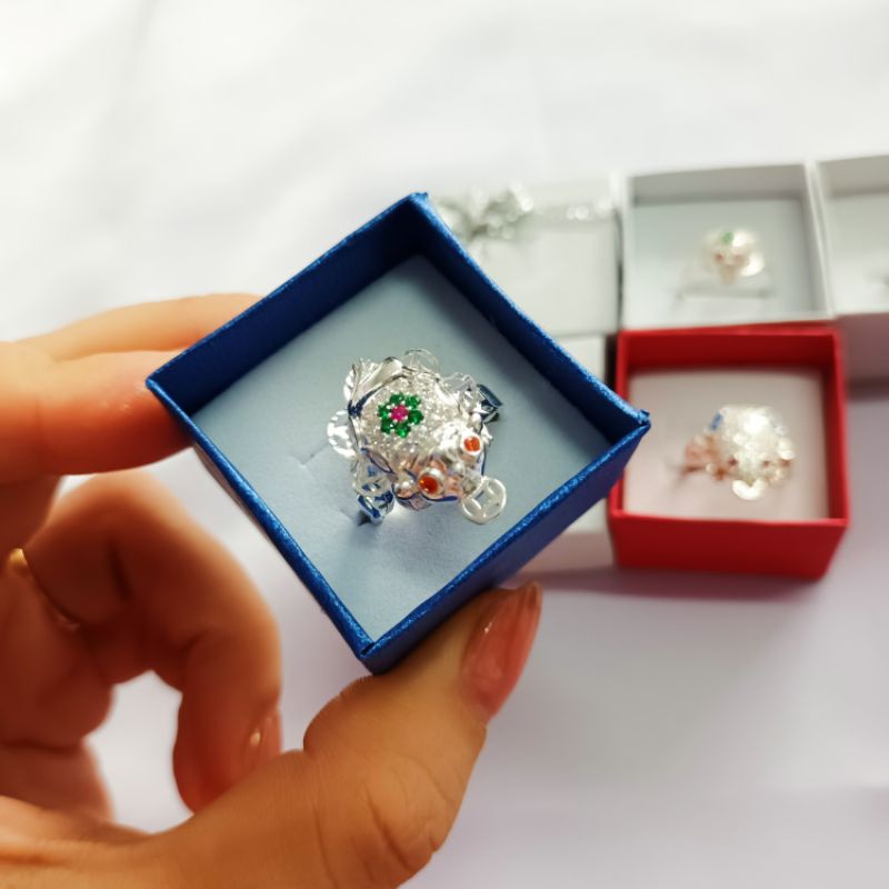 Nhẫn nữ cóc tài lộc bạc 925 vĩnh viễn bảo hành