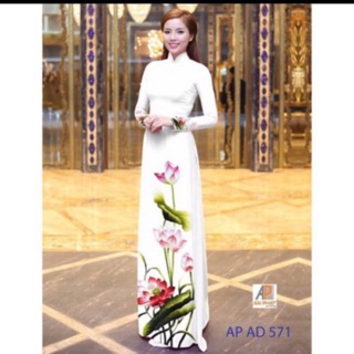 Vải áo dài hoa sen
