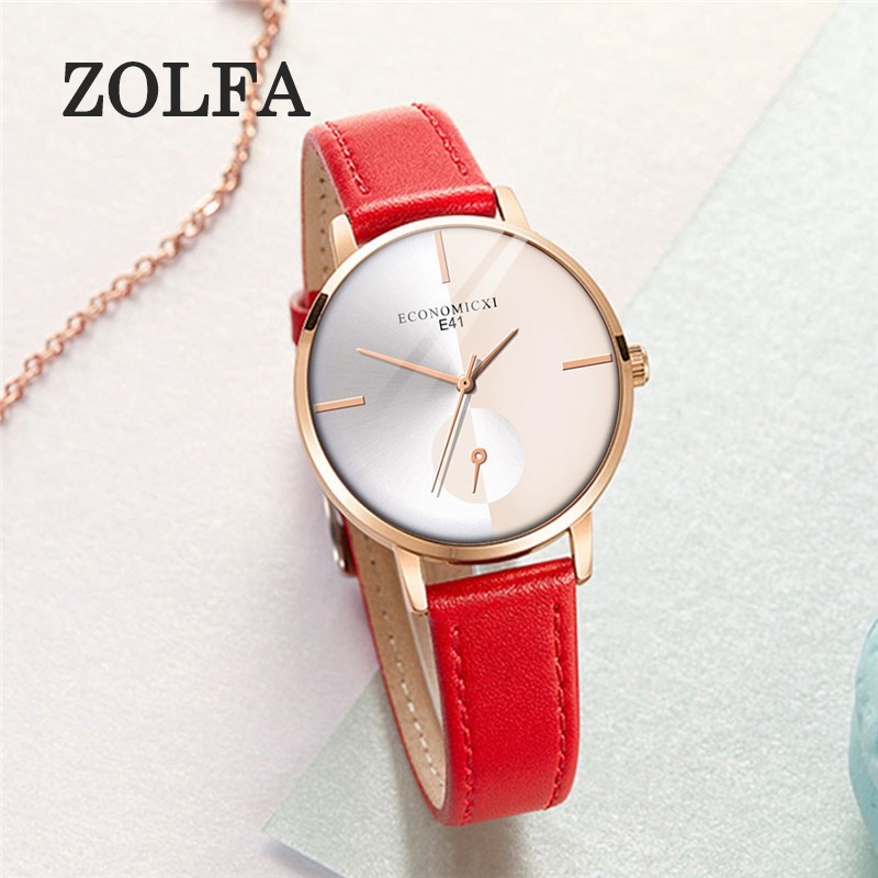 ZOLFA Fashion Casual Ladies Quartz Watches Classic Black Women Leather Watch Analog Clocks Wrist Accessories Đồng hồ nữ