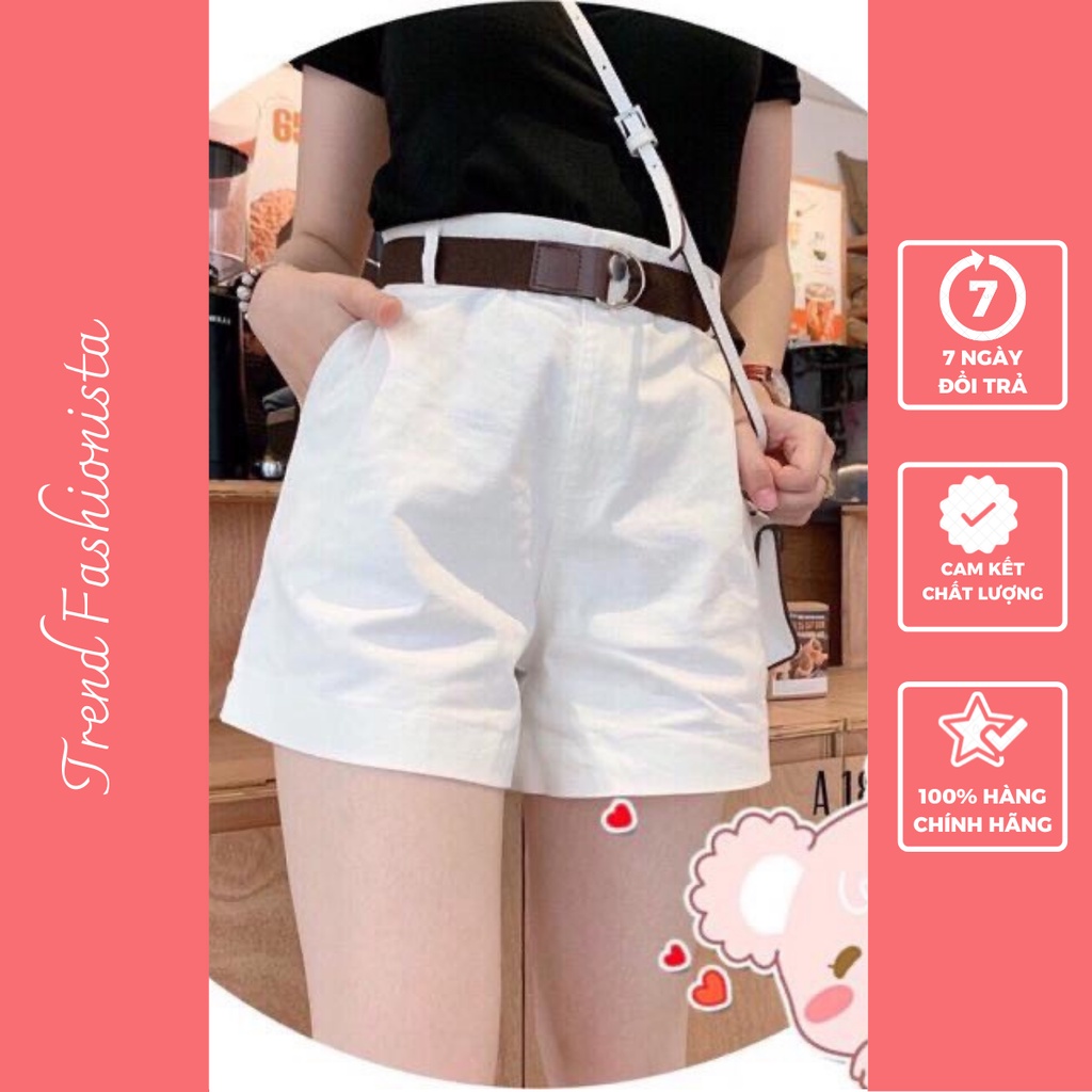 Quần short nữ kaki lưng cao chất kaki dày mịn tặng kèm dây thắt lưng hàng chuẩn shop.