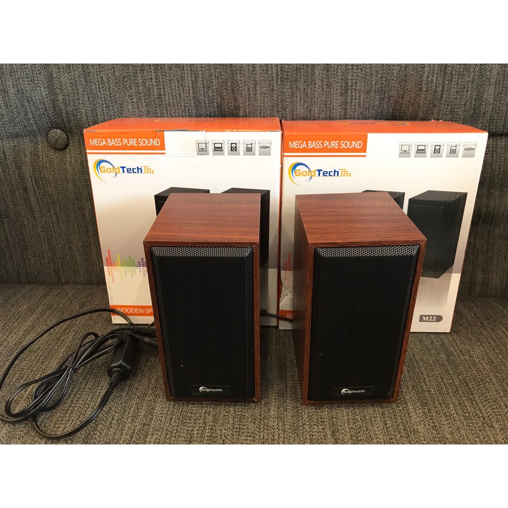 BỘ 2 LOA VI TÍNH GOLDTECH M22 NHỎ GỌN, TIỆN LỢI